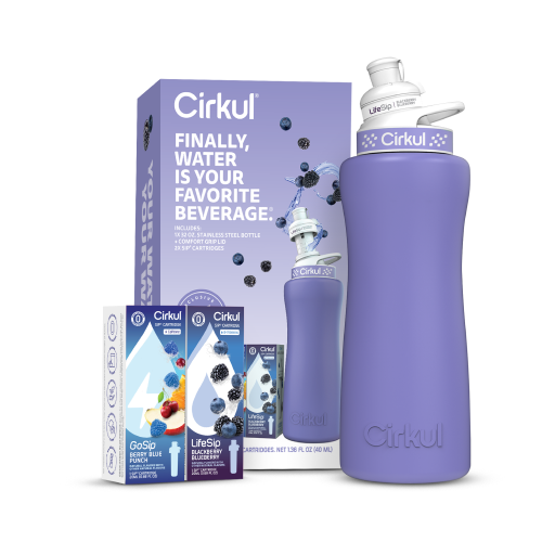 32oz. Matte Periwinkle Stainless Steel Bottle Starter Kit H8